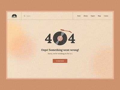 [Daily UI] Design a 404 page with vintage style 404 404 error daily ui design error error page illustration not found ui ux vintage vinyl