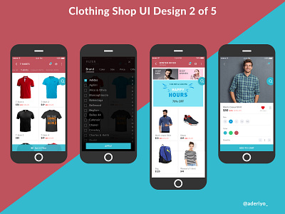 Clothing Shop (Any Wear) Mobile UI Design 2 of 5 app branding design illustration ui ux vector web