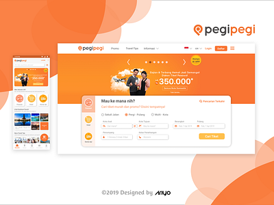 Redesign Pegipegi Desktop and Android App Home page android app design branding ui ux web design