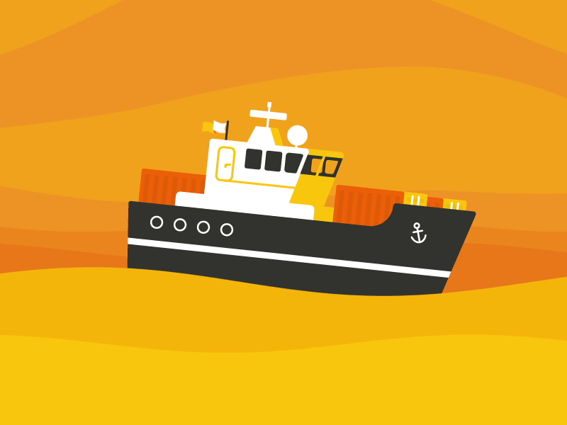 Sophia 2d ae aftereffects animation flat gif illustration loop sea ship vector