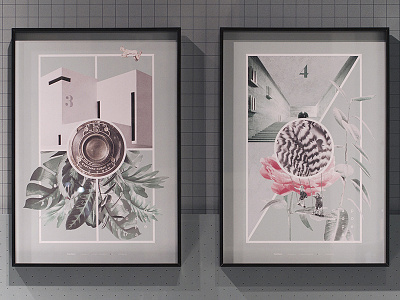 Collage Artwork - Capod'opera art collage fair graphics lines pastel photo print quadro