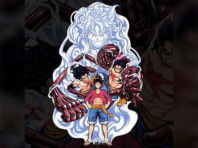 One Piece - Luffy Illustration anime artwork cartoon character design fanart game design graphic design illustration mascot merchandise onepiece tshirt