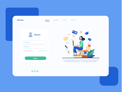 Educate. Login Page