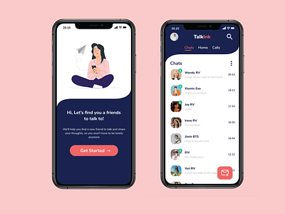 TalkInk Iphone App animation app branding design flat illustration mobile app typography ui ux