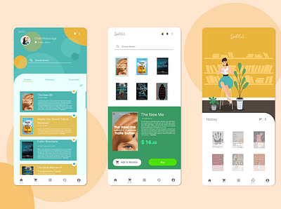 First Self-Design : BookLet app design illustration ui