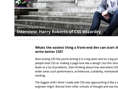 Interview post blog css wizardry interview open sans