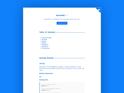 ButaneCSS Docs blue css fira mono