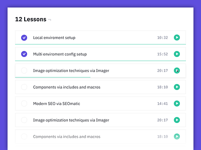 Craft CMS Video Course - Lessons View