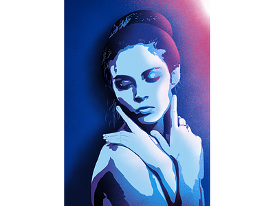 Cold as Ice ! art artwork blue color drawing face girl graphic illustration pop art portrait simple texture