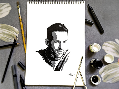 Ryan Reynolds Pop Art acrylic art artwork brush character character design color creative design drawing face hand drawn ink painting pop art portrait sketch