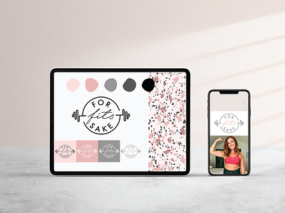 For Fits Sake adobeillustrator brand design brand identity create design digitalart feminine fitness graphicdesign illustration procreate typography wellness logo