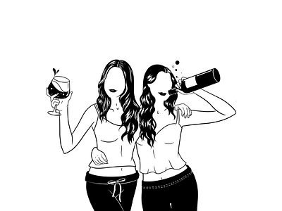 Sister sister bw digitalart drawing graphicdesign illustration procreate