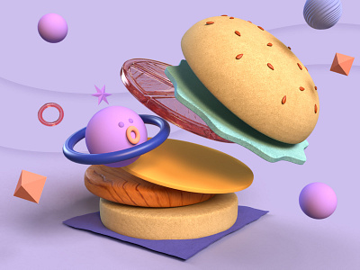 wind 3d design dimension hamburger illustration photoshop purple universe