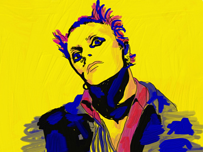 Keith Flint adobe fresco drawing illustration oil painting the prodigy