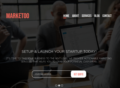 Marketoo - Website Template (Top Section)