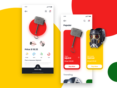 Supes E-Commerce Shopping App Concept app cards cart clean design clean ui colors delivery design ecommerce ecommerce app marvel mobile mobile ui movie online quarantine shopping app ui ui ux ux