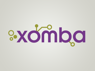 Xomba Logo green logo purple