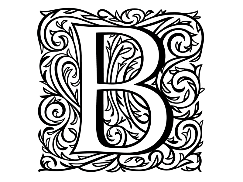 A long process of working on the initial letter digitization drawing floral initial lettering marker ornamental process sketching