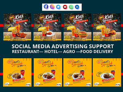 Restaurant Social Media Promotion app branding design food graphic design illustration illustrator logo ui ux vector