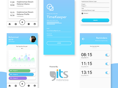 Time Keeper adobe xd app design gits indonesia hr mobile app design ui ux