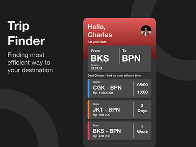 Trip Finder - Dark Mode