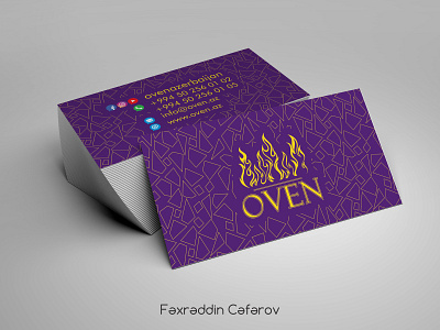 Business card (OVEN) branding design illustration logo vector