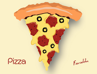 Pizza design icon illustration illustrator logo minimal vector
