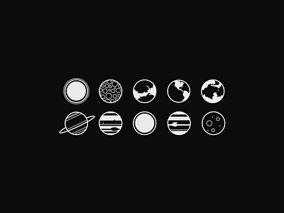 Minimal planet icons