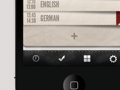 Timetable (HD 2) for iPhone - First draft denim jeans paper schedule timetable