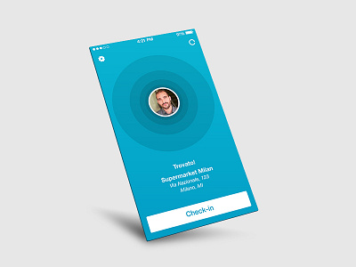 Check-in – UI App app blue check in checkin design flat geolocation minimal mobile search ui ux