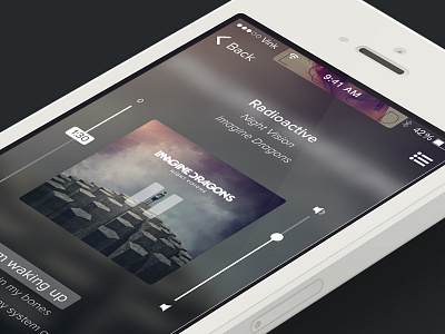 Music UI - Vertical player app background design icon iphone lyrics mobile music playlist sketch ui vertical