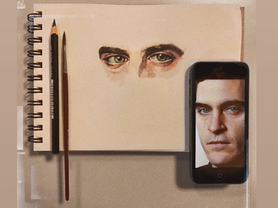 Joaquin Phoenix eyes joaquin phoenix painting watercolors