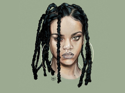 Rihanna digital portrait digital art digital portrait drawing illustration procreate