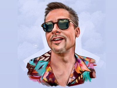 Brad Pitt brad pitt digital art drawing illustration portrait procreate