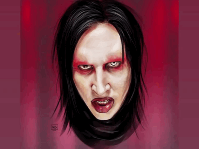 Marilyn Manson digital portrait digital art drawing illustration marilyn manson procreate