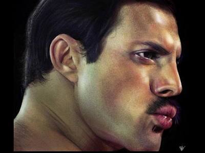 Freddie Mercury digital art digital portrait freddie mercury illustration portrait procreate realistic illustration