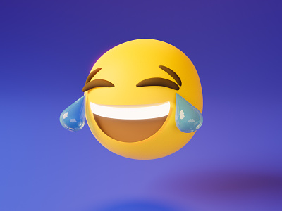 3D "Face with Tears of Joy" - Laugh Emoji