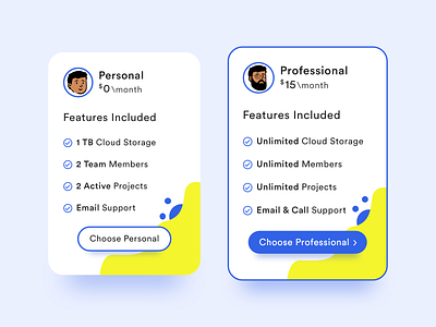 Pricing Table | UI Components branding design illustration illustrator minimal typography ui ux web website