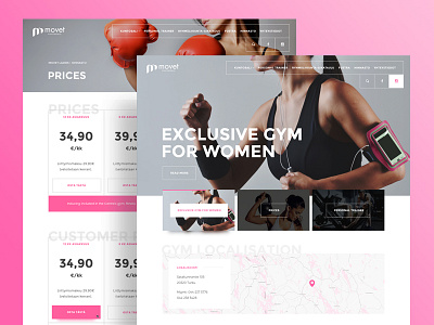 Ladies gym femine fitness gym landing page pink pricing sport workout
