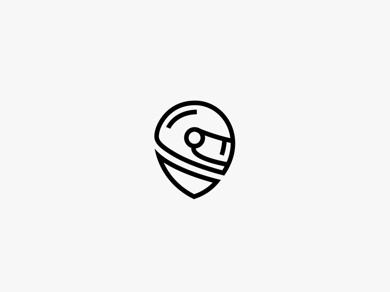 Easyrider 2 logo sign mark outline icon helmet moto localisation map pin motorcyclist