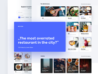 The Food Detective blue design detective dishes food and drink restaurant review service typography ui ux