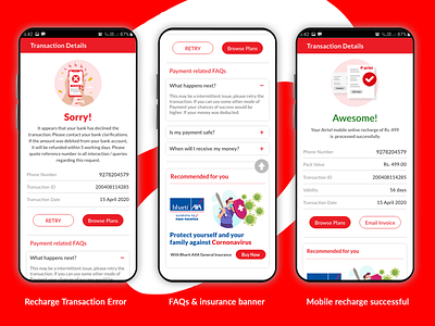 airtel recharge screen Re-design