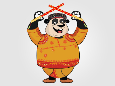 Dandiya Panda gujrati panda panda vector illustration vector panda