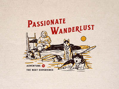 Passionate Wanderlust apparel design badge design distressedunrest graphic design illustration logo outdoor badge tshirtdesign vintage vintage design