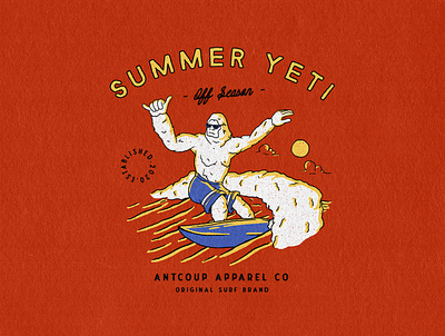 SUMMER YETI apparel design badge design clothing design distressedunrest graphic design illustration surfapparel tshirtdesign vintage vintage design