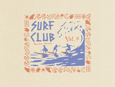 Surf Club apparel design badge design clothing design distressedunrest graphic design illustration surfapparel tshirtdesign vintage vintage design