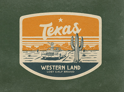 Western Land apparel design artwork badge design clothing design distressedunrest graphic design illustration tshirtdesign vintage vintage design