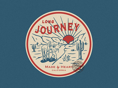 LONG JOURNEY apparel design badge design clothing design distressedunrest graphic design illustration outdoor badge tshirtdesign vintage vintage design