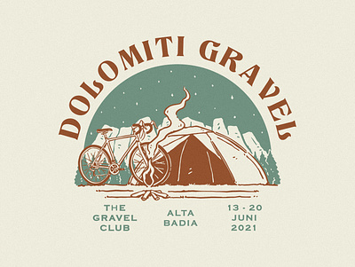 DOLOMITI GRAVEL apparel design artwork badge design branding graphic design illustration logo tshirtdesign vintage vintage design