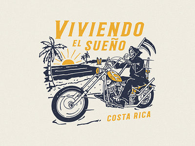 Viviendo El Sueño apparel design badge design branding distressedunrest graphic design illustration surfapparel tshirtdesign vintage vintage design